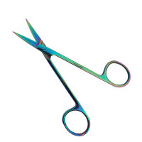 Iris Scissors 4 1/2“ Straight Rainbow Coated