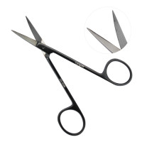 Iris Scissors 4 1/2“ Curved Gun Metal Coated