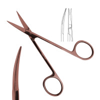 Iris Scissors 4 1/2“ Curved Rose Gold Coated