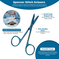 Littauer Stitch Scissors 4 1/2" Straight Blue Coated