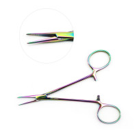 Halsted Mosquito Forceps 4 3/4" Straight - Rainbow Coated