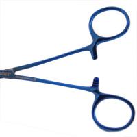 Halsted Mosquito Forceps 4 3/4" Curved - Blue Coated
