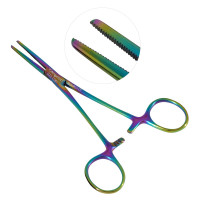 Kelly Hemostatic Forceps 5 1/2" Straight - Rainbow Coated
