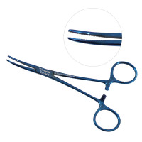 Kelly Hemostatic Forceps 5 1/2" Curved - Blue Coated