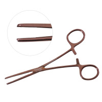 Rochester Carmalt Forceps Straight 6 1/4" Rose Gold Coated