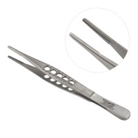 Thumb Tissue Forceps 1x2 Teeth, 5 1/2" Fenestrated Handle