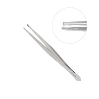 Brown Tissue Forceps Double Rows 8x8 Teeth 6"