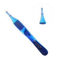 Brown Adson Forceps 4 3/4" Blue Coated 7x7 Teeth