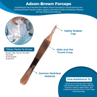 Brown Adson Forceps 4 3/4" Rose Gold Coated 7x7 Teeth
