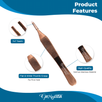 Brown Adson Forceps 4 3/4" Rose Gold Coated 7x7 Teeth