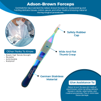 Brown Adson Forceps 4 3/4" Rainbow Coated 7x7 Teeth