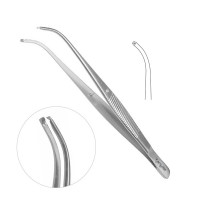 Semken Tissue Forceps 5" 1x2 Teeth Curved Tips