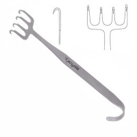 Freeman Face Lift Retractor 7" Straight 36mm 4 Prongs Offset Sharp