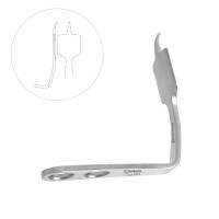 Bent Hohmann Retractor 6  3/4" 43mm Blade 90 Degree 4 3/4" Working Length - Blunt End 2 Holes
