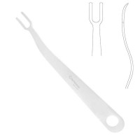 PCL Retractor 10" Curved 21mm Blade 10mm 2 Prong Blunt Handle Bent 1 Hole