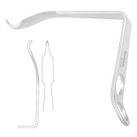 R Knee Retractor 9 1/2" 17x34mm 90 Degree Sharp 2 Holes 35 Degree Bent Handle