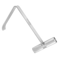 T-Handle Retractor 11" 32mm X 110mm Angled Blade with Teeth Blunt