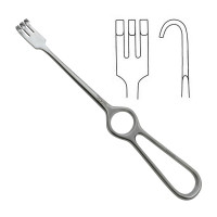 Volkman Retractor Hollow Handle 8 1/2" Three Blunt Prongs