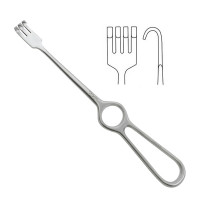 Volkman Retractor Ring Handle 8 3/4" Four Blunt Prongs