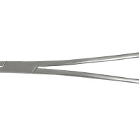 Cheron Uterine Dressing Forceps 10" Rings Angled Sideways Serrated Jaws 30X10mm