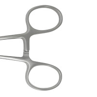 Cheron Uterine Dressing Forceps 10" Rings Angled Sideways Serrated Jaws 30X10mm