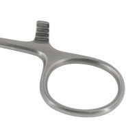 Maier Uterine Dressing Forceps Serrated Jaws 5x30mm With Ratchet Curved Size 10"