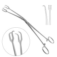 Schroeder Vulsellum Forceps 9" Slight Curve On Flat