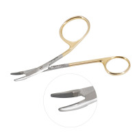 Gillies Needle Holder 4 1/2" One Large Offset Ring Tungsten Carbide Curved Tip