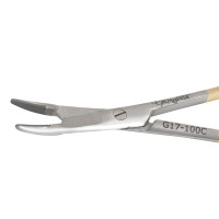 Gillies Needle Holder 4 1/2" One Large Offset Ring Tungsten Carbide Curved Tip