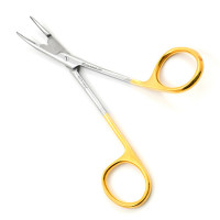 Gillies Needle Holder 4 3/4" One Large Offset Ring Tungsten Carbide Curved Tip