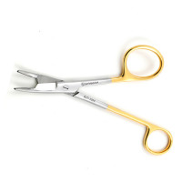 Gillies Needle Holder 5 3/4" One Large Offset Ring Tungsten Carbide Curved Tip