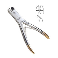 Wire Cutter Double Action 9 1/2" Angled Max 3/32" (2.4mm) - Tungsten Carbide