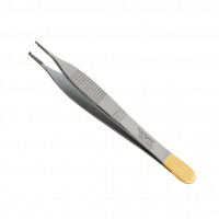 Adson Tissue Forceps 1x2 with Carbide Suture Platform 4.75"