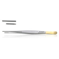 Potts Smith Forceps Cross Serrated 7" - Tungsten Carbide