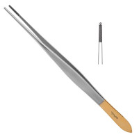 Potts Smith Forceps Cross Serrated 9" - Tungsten Carbide