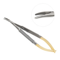 Castroviejo Needle Holder 5 1/2" Tungsten Carbide Curved Smooth
