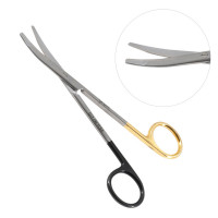 Ragnell Kilner Dissecting Scissors  Curved 7" Tungsten Carbide  - Super Sharp Gold Handles