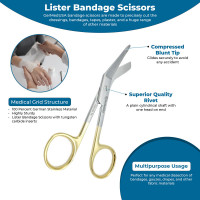 Lister Bandage Scissors 8" Large Ring - Tungsten Carbide