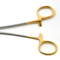 Olsen Hegar Needle Holder Left Hand with Scissors 6 1/2" Tungsten Carbide Insert Jaws