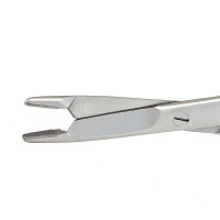 Olsen Hegar Combined Needle Holders and Scissors 6 1/2" Serrated Tungsten Carbide, Smaller Tips, European Style
