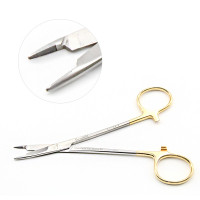 Olsen-Hegar Combined Needle Holders and Scissors 7 1/2" Serrated Tungsten Carbide, Smaller Tips, European Style