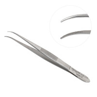 Eye Dressing Forceps Delicate Pattern Serrated 4" Half Curved Tips