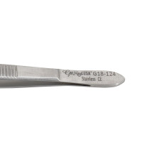Eye Dressing Forceps Delicate Pattern Serrated 4" Half Curved Tips