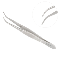 Iris Forceps 4" 1x2 Teeth Standard Pattern Half Curved