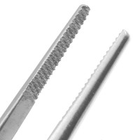 Von Graefe Iris Forceps 2 3/4" Straight Delicate Serrated Tips