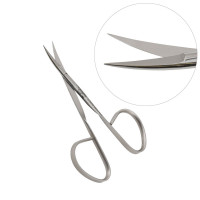Iris Scissors Curved 4" - Sharp Tips Ribbon Handle