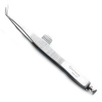 Dewecker Iris Scissors 4 1/2" Angled Sharp Blunt