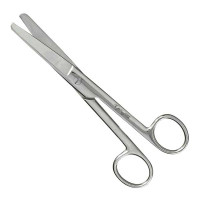 Utility Scissors Straight 6 1/2"  Sharp Blunt One Serrated Blade Extra Heavy