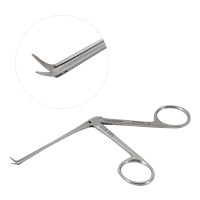 Bellucci Micro Ear Scissors  3 1/4" Shaft  5.5mm Blades Curved Left