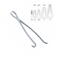 Lane Bone Forcep 17" 2x2 Teeth Serrated Jaws Without Ratchet